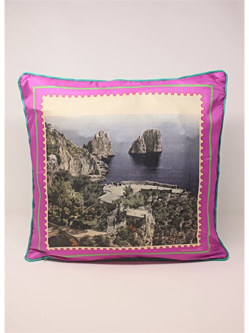 Cuscino decorativo con stampa Faraglioni Laboratorio Capri | 45X45FOULARDFARAGLIONI